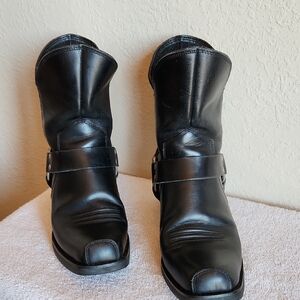 Ariat Black Leather Harness Ankle Booties